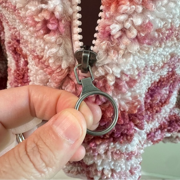 Lucky Brand Hi Pile Half Zip Pullover Pink Aztec Medium - Picture 5 of 8